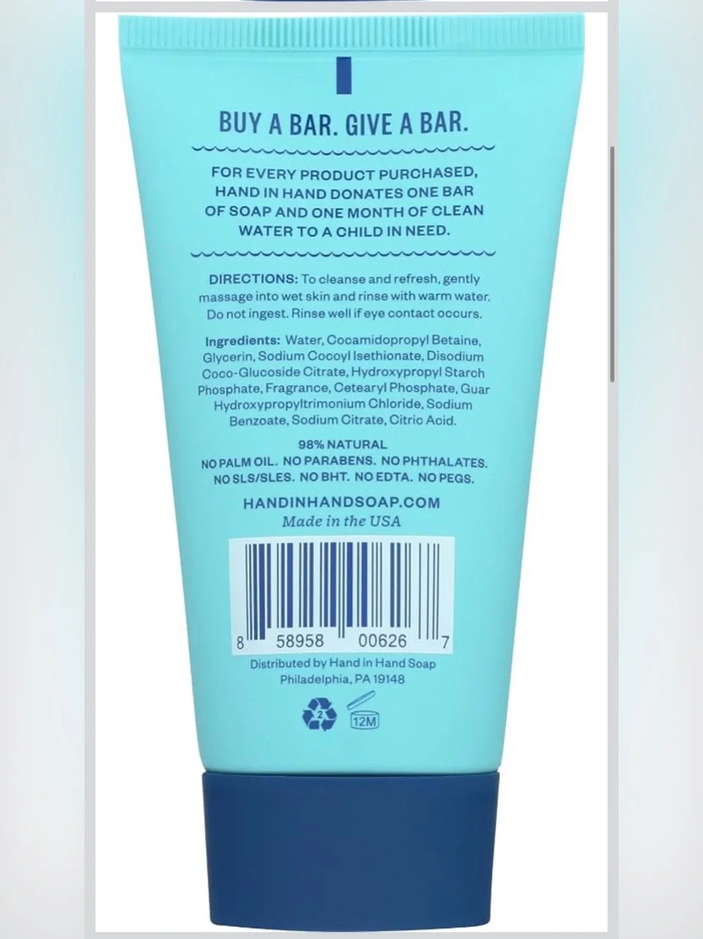 Set of 3-Hand in Hand Body Wash Sea Salt Sweet Mint & Eucalyptus 2oz. /each-NEW